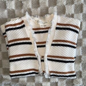 Saltwater LUXE Striped Cardigan - White, Black, Brown